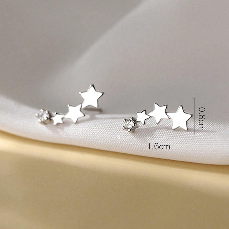 1 Pair Simple Style Shiny Star Solid Color Inlay Alloy Rhinestones Ear Studs display picture 4