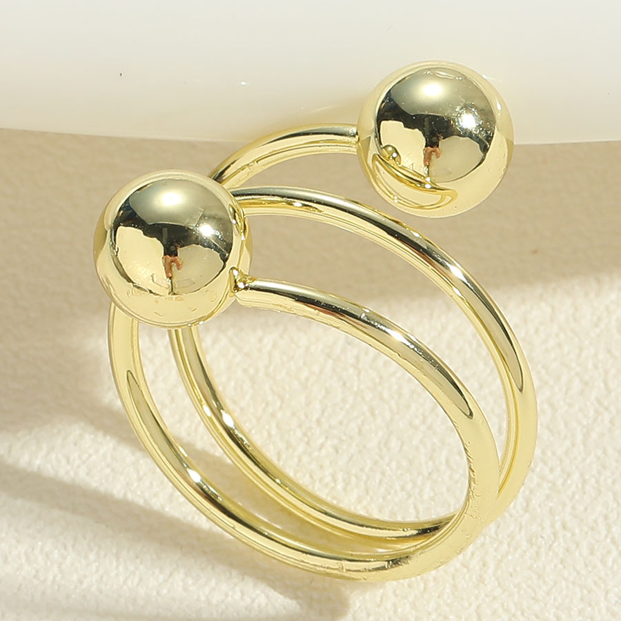 Simple Style Geometric Copper Twist 14k Gold Plated Open Rings display picture 9