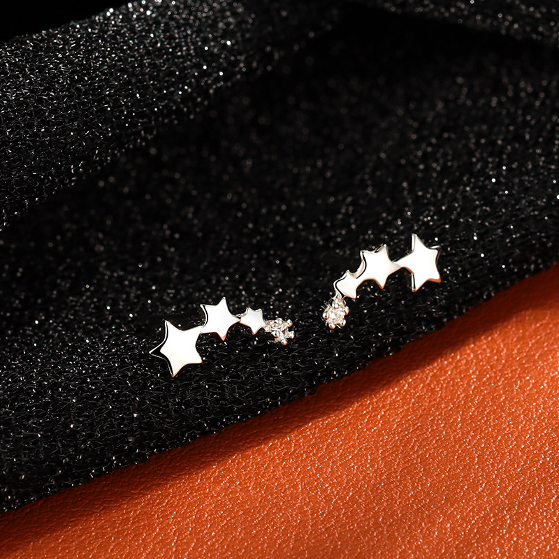 1 Pair Simple Style Shiny Star Solid Color Inlay Alloy Rhinestones Ear Studs display picture 5