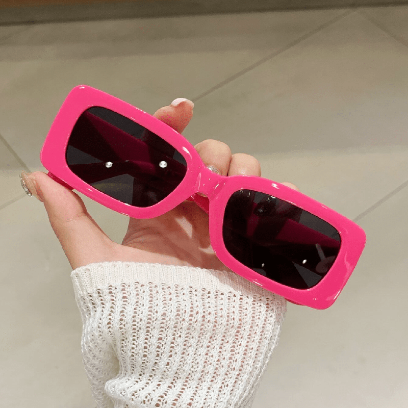 Y2k Retro Solid Color Resin Square Full Frame Women's Sunglasses display picture 5