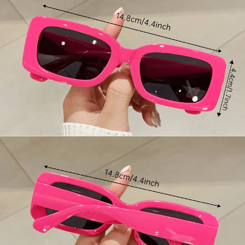 Y2k Retro Color Sólido Resina Cuadrado Fotograma Completo Gafas De Sol Mujer display picture 4