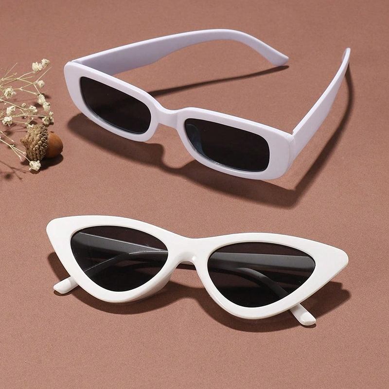 Hip-hop Hawaiian Beach Solid Color Resin Square Cat Eye Full Frame Men's Sunglasses display picture 3