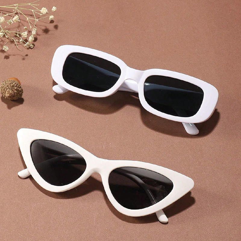 Hip-hop Hawaiian Beach Solid Color Resin Square Cat Eye Full Frame Men's Sunglasses display picture 2