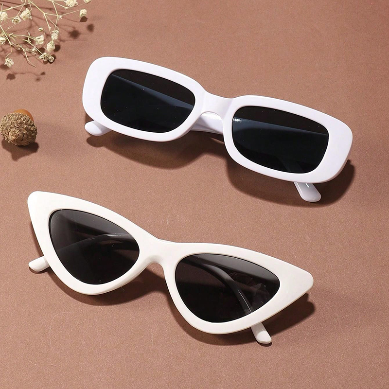 Hip-hop Hawaiian Beach Solid Color Resin Square Cat Eye Full Frame Men's Sunglasses display picture 5