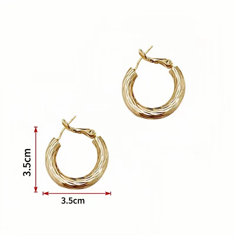 1 Pair Retro C Shape Plating Stainless Steel 18k Gold Plated Earrings display picture 4
