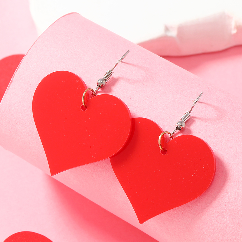1 Pair Romantic Heart Shape Arylic Drop Earrings display picture 11