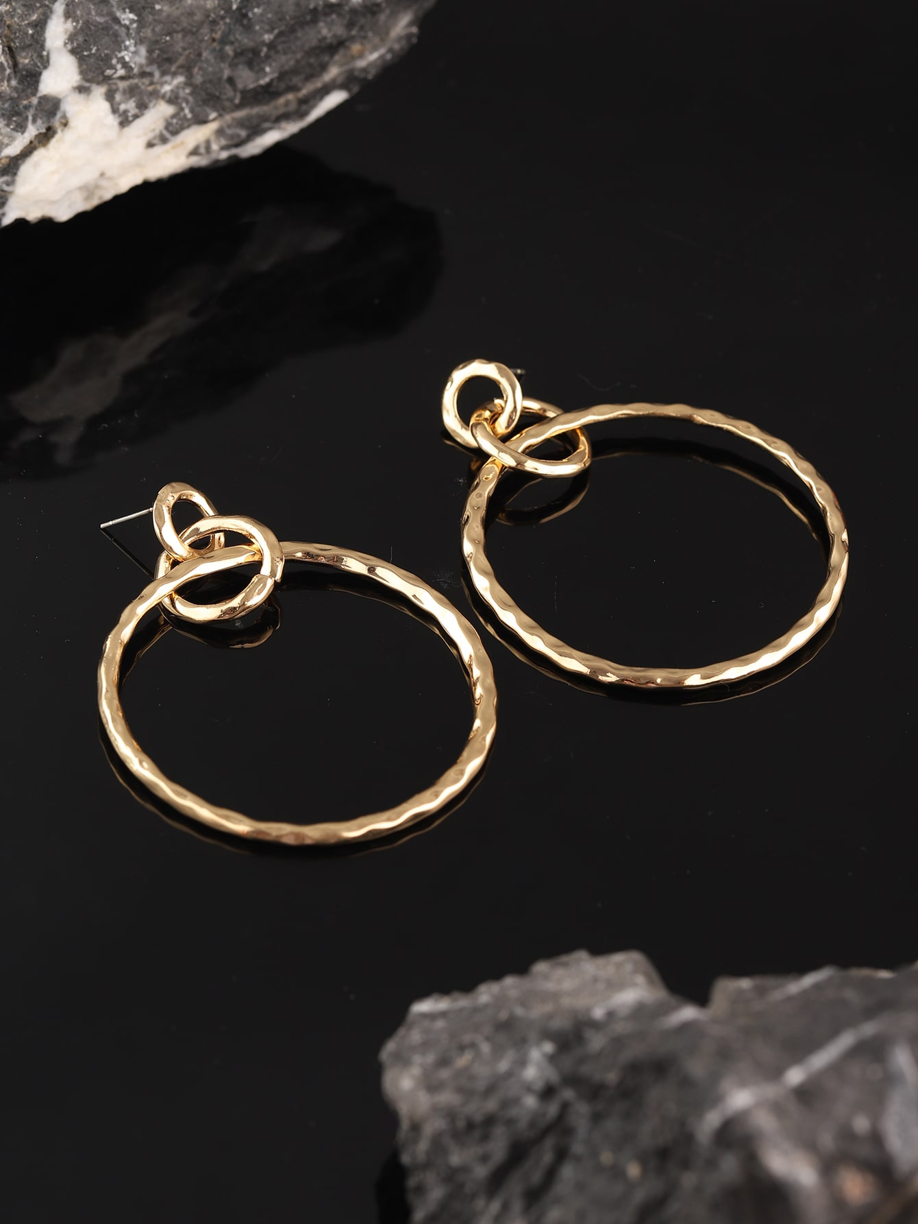 1 Pair Exaggerated Solid Color Circle Alloy Drop Earrings display picture 3