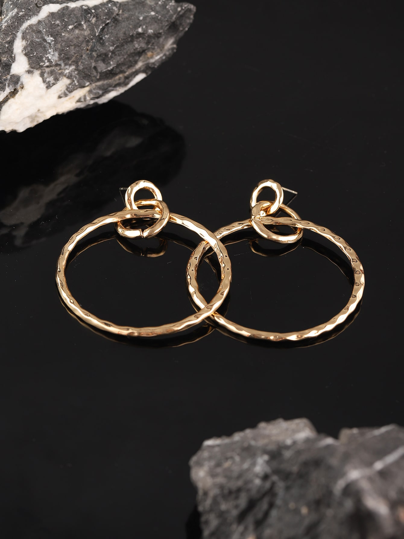 1 Pair Exaggerated Solid Color Circle Alloy Drop Earrings display picture 4
