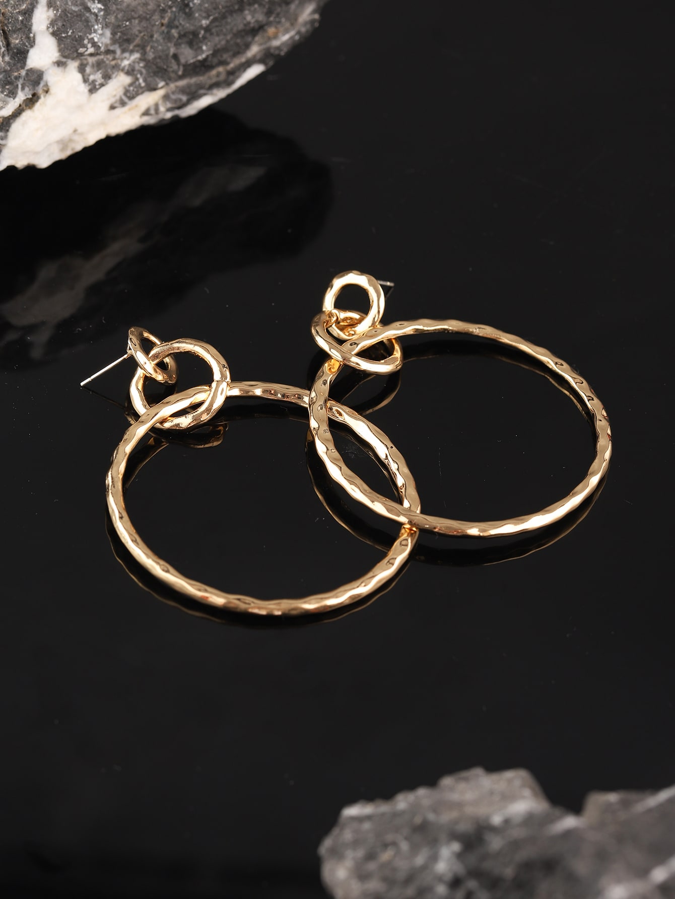 1 Pair Exaggerated Solid Color Circle Alloy Drop Earrings display picture 5