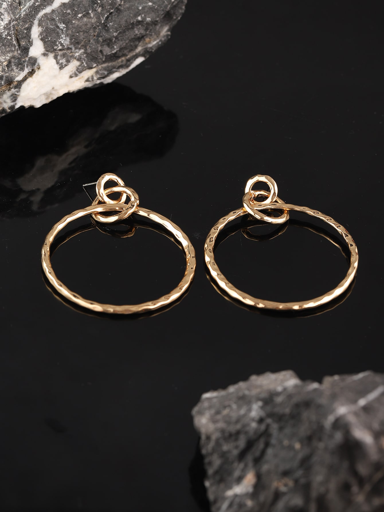 1 Pair Exaggerated Solid Color Circle Alloy Drop Earrings display picture 6