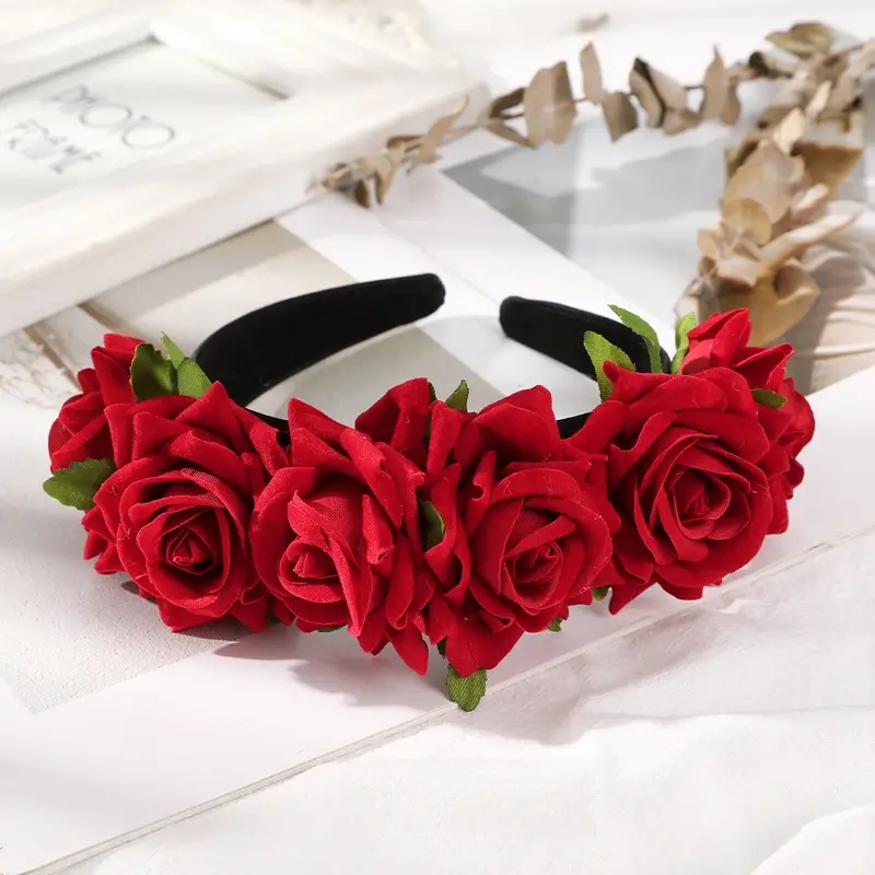 Frau Einfacher Stil Klassischer Stil Blume Tuch Applikationen Haarband display picture 3