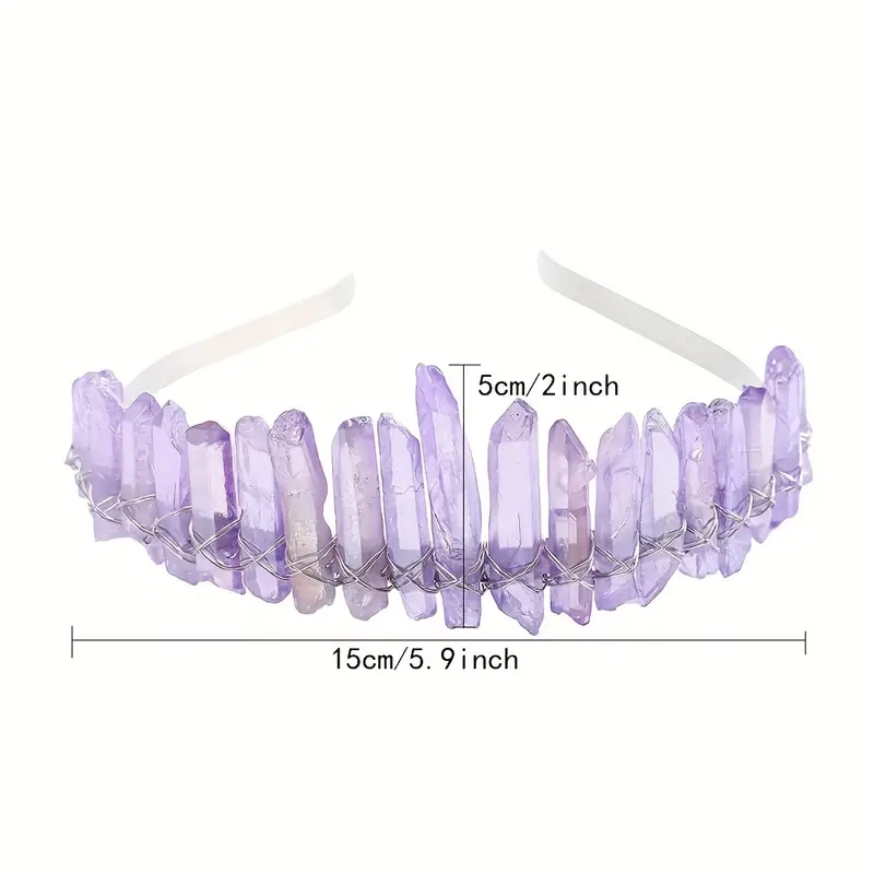 Women's Simple Style Irregular Natural Stone Crystal Hair Band display picture 7