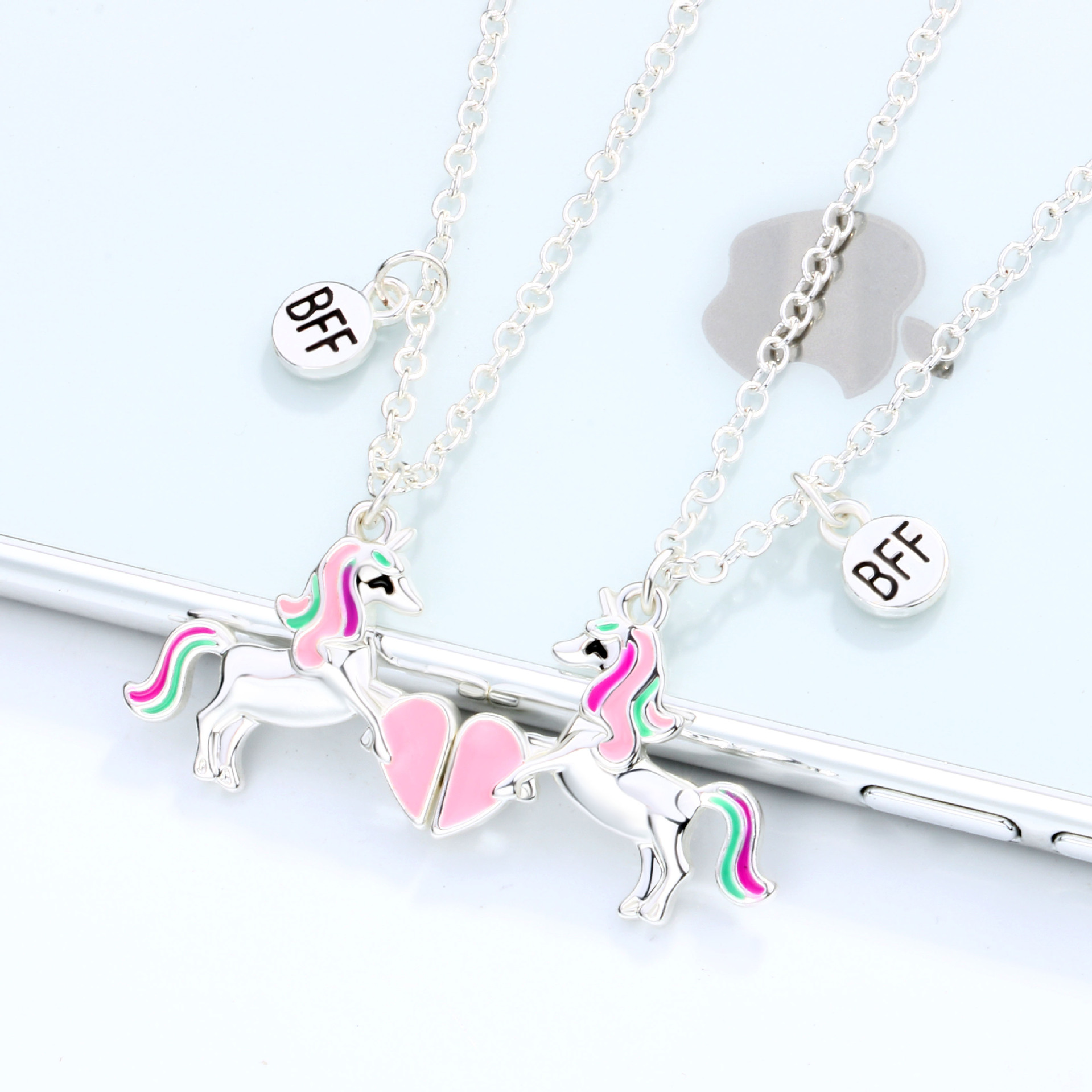 Cartoon Style Cute Flamingo Unicorn Cat Alloy Girl's Pendant Necklace display picture 7