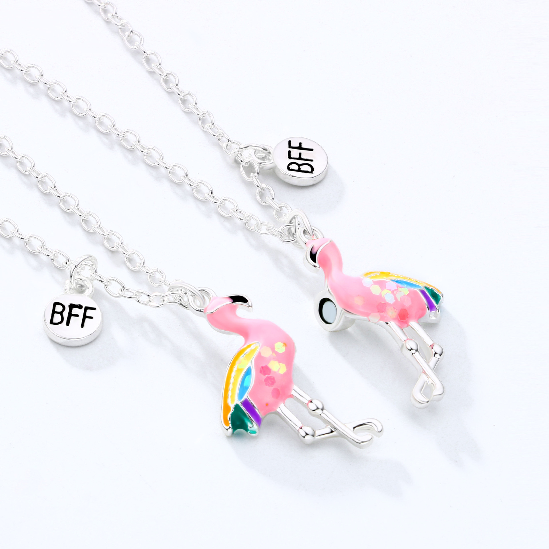 Cartoon Style Cute Flamingo Unicorn Cat Alloy Girl's Pendant Necklace display picture 5