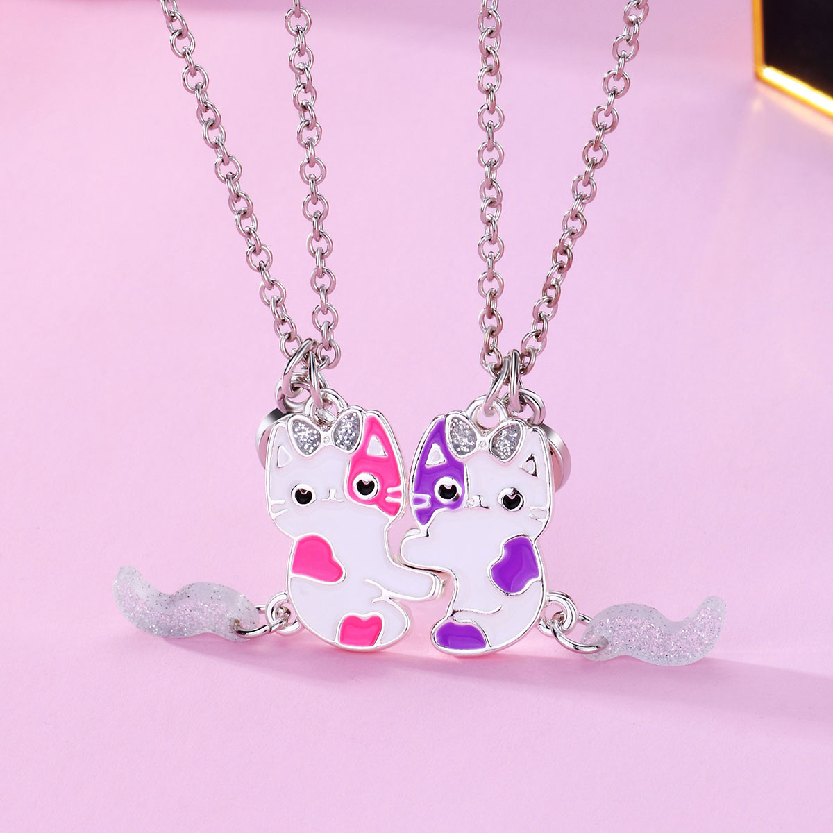 Cartoon Style Cute Flamingo Unicorn Cat Alloy Girl's Pendant Necklace display picture 12