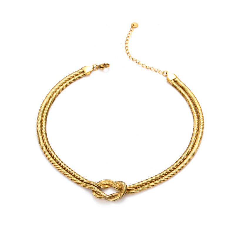 Simple Style Knot Stainless Steel Plating 18k Gold Plated Bracelets Necklace display picture 1