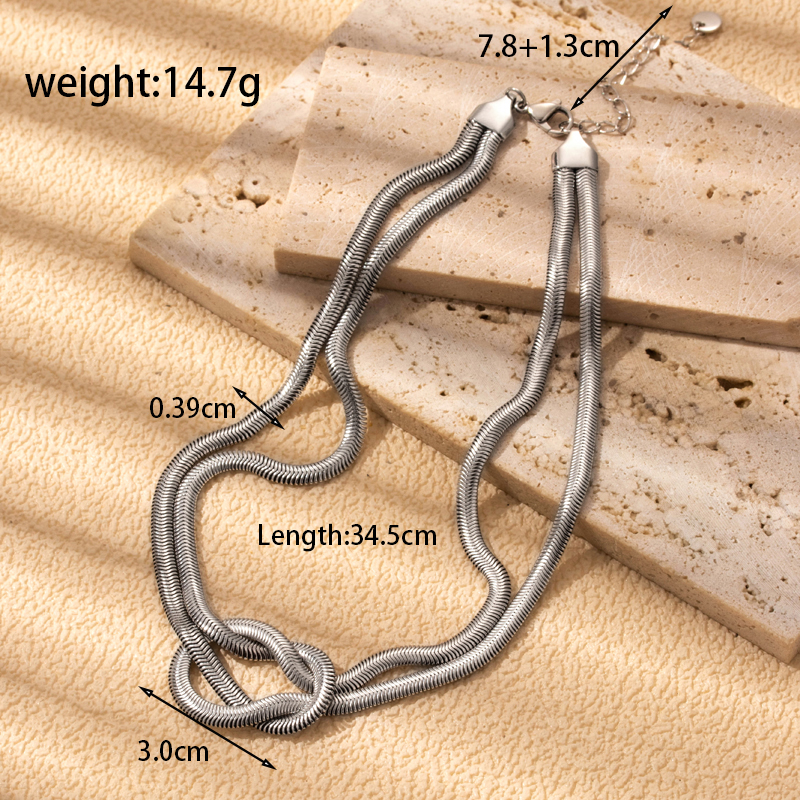 Simple Style Knot Stainless Steel Plating 18k Gold Plated Bracelets Necklace display picture 5