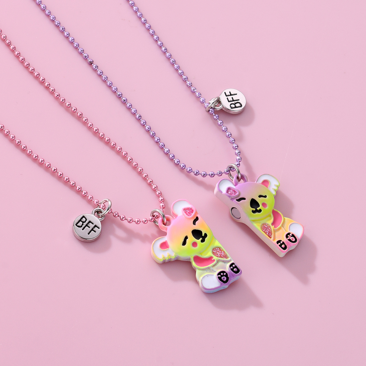 Cartoon Style Cute Bear Alloy Girl's Pendant Necklace display picture 2