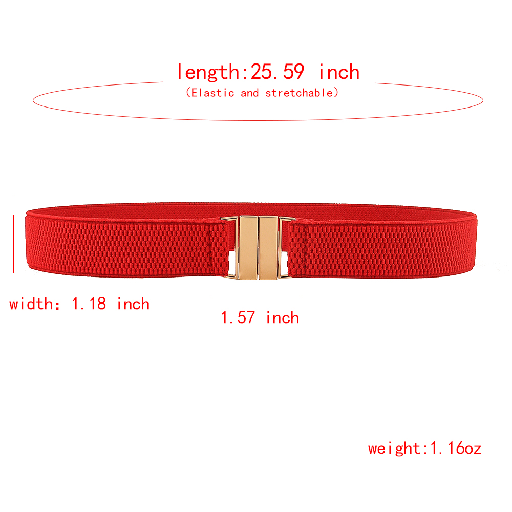 Casual Simple Style Solid Color Elastic Band Buckle Women's Woven Belts display picture 7