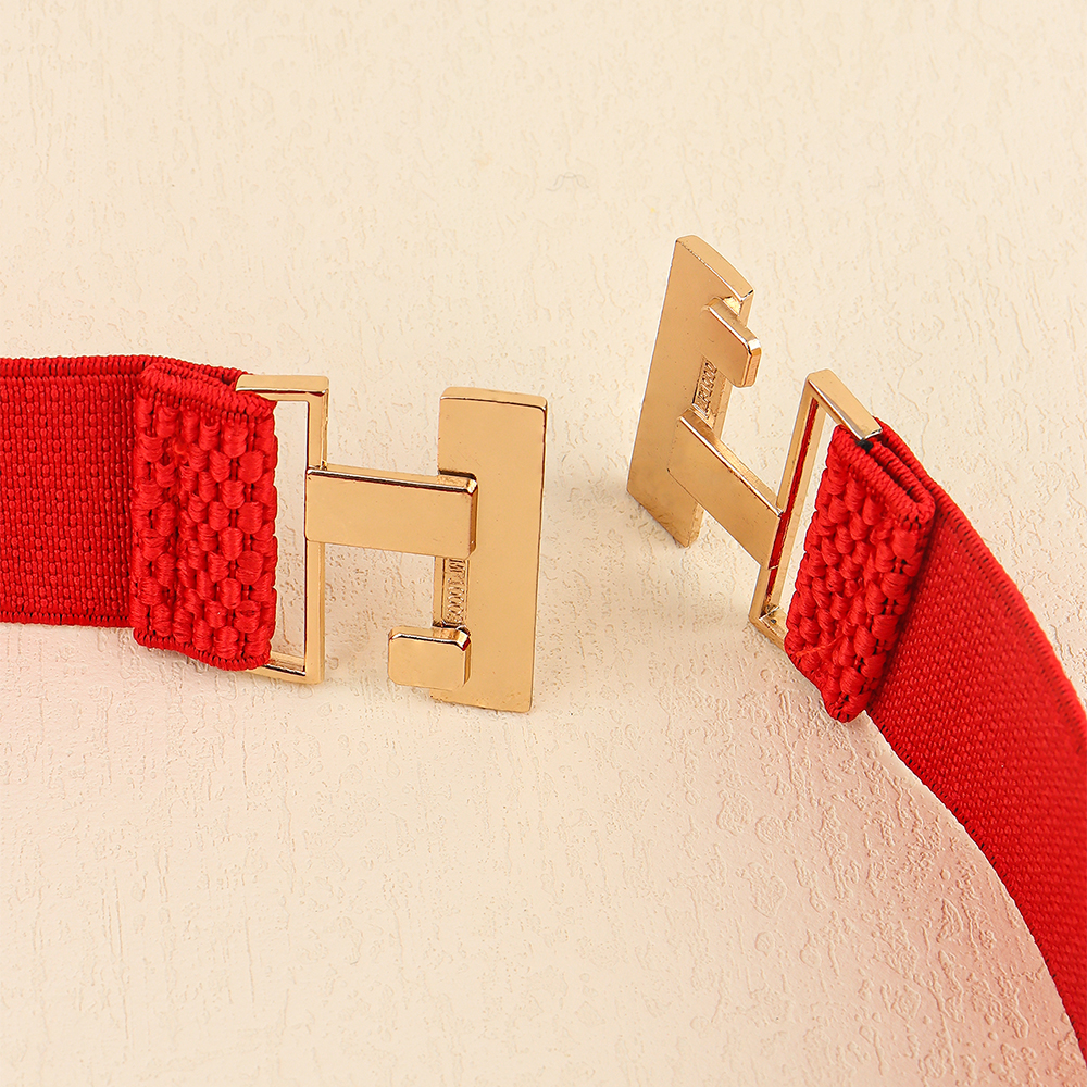 Casual Simple Style Solid Color Elastic Band Buckle Women's Woven Belts display picture 8