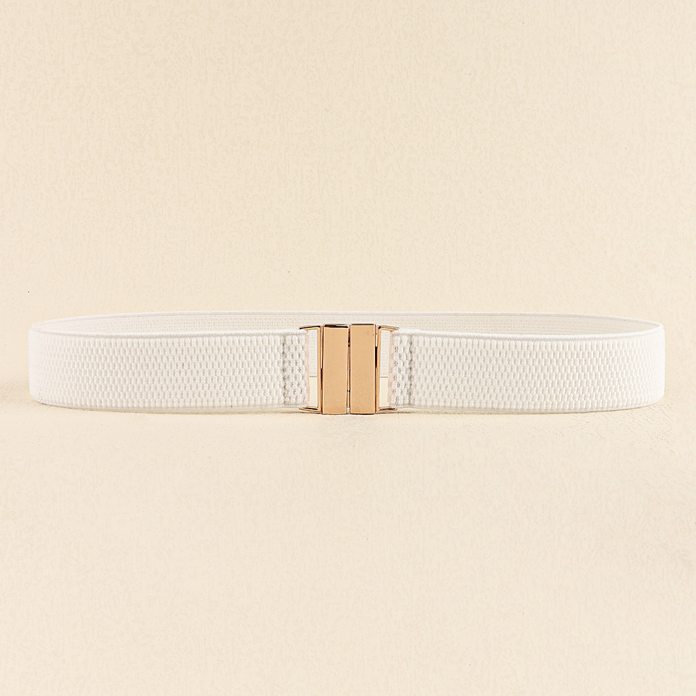 Casual Simple Style Solid Color Elastic Band Buckle Women's Woven Belts display picture 1