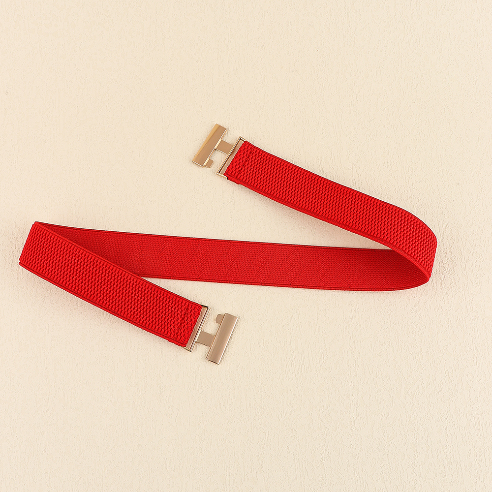 Casual Simple Style Solid Color Elastic Band Buckle Women's Woven Belts display picture 10
