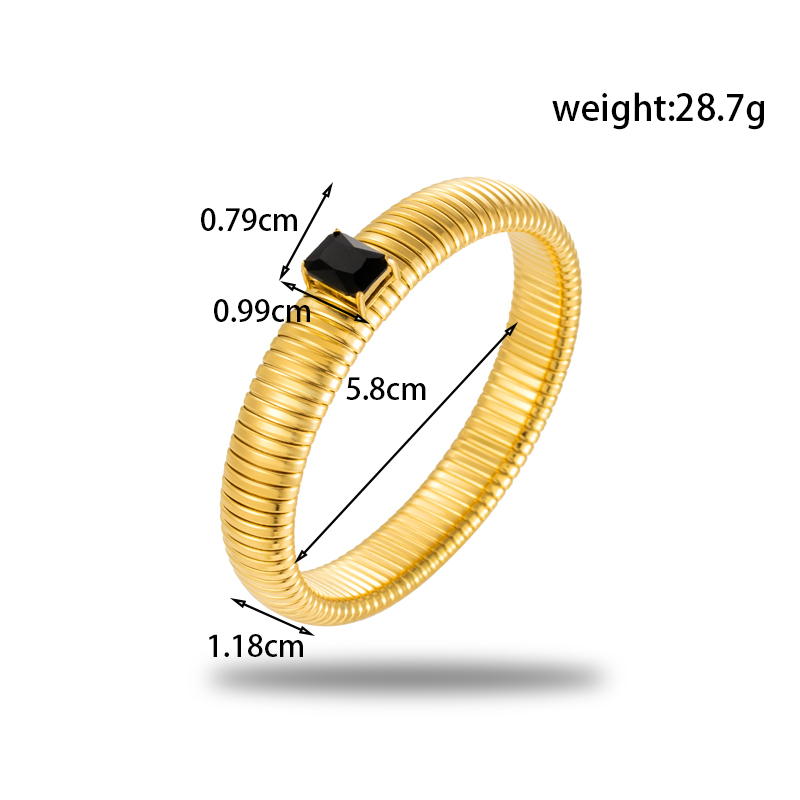 Simple Style Round Square Stainless Steel Plating Inlay Zircon 18k Gold Plated Bracelets Necklace display picture 6