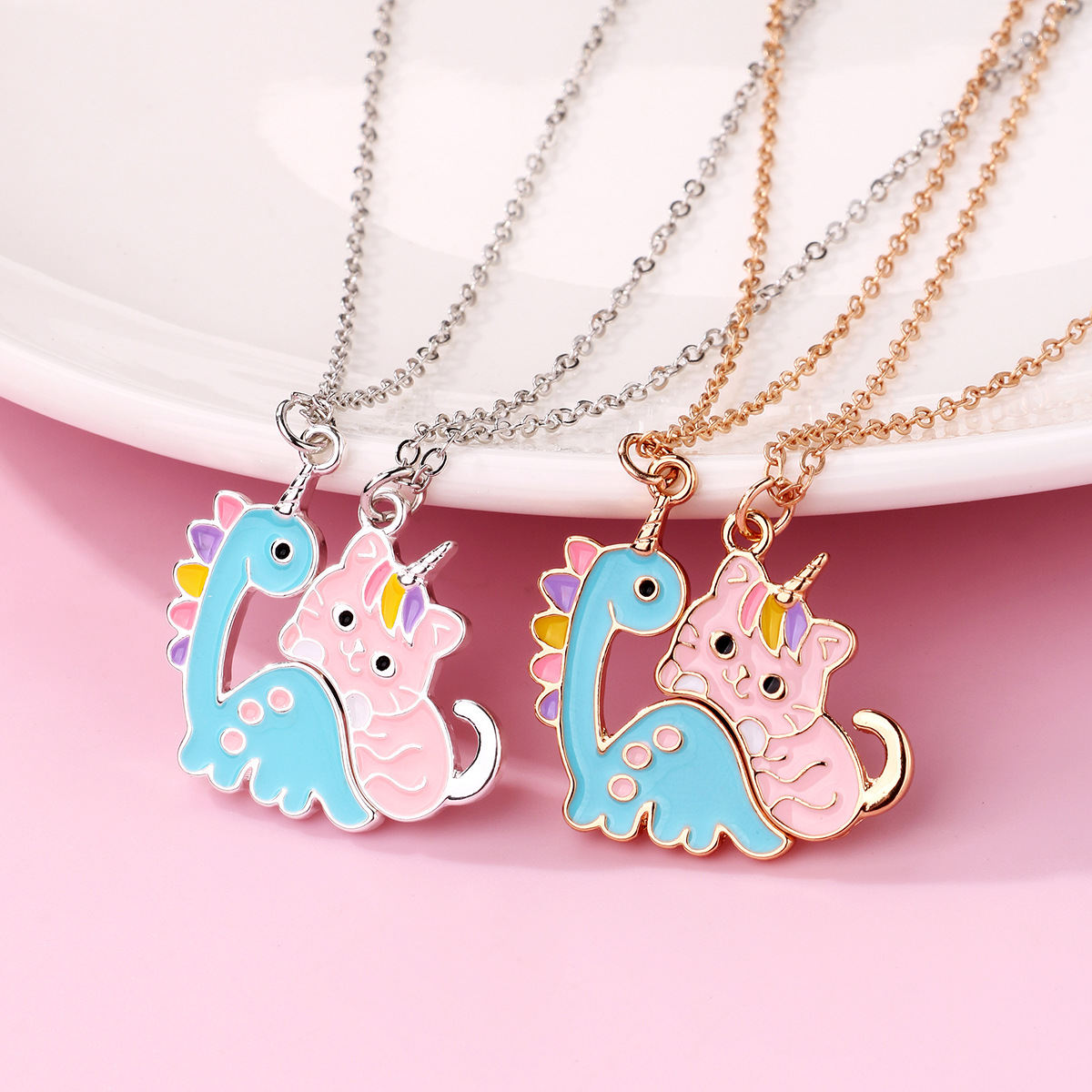 Cartoon Style Cute Animal Mermaid Alloy Plating Girl's Pendant Necklace display picture 4