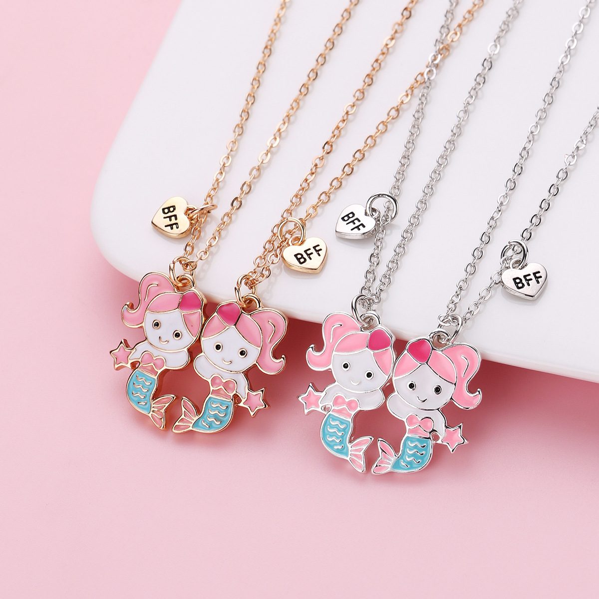 Cartoon Style Cute Animal Mermaid Alloy Plating Girl's Pendant Necklace display picture 13