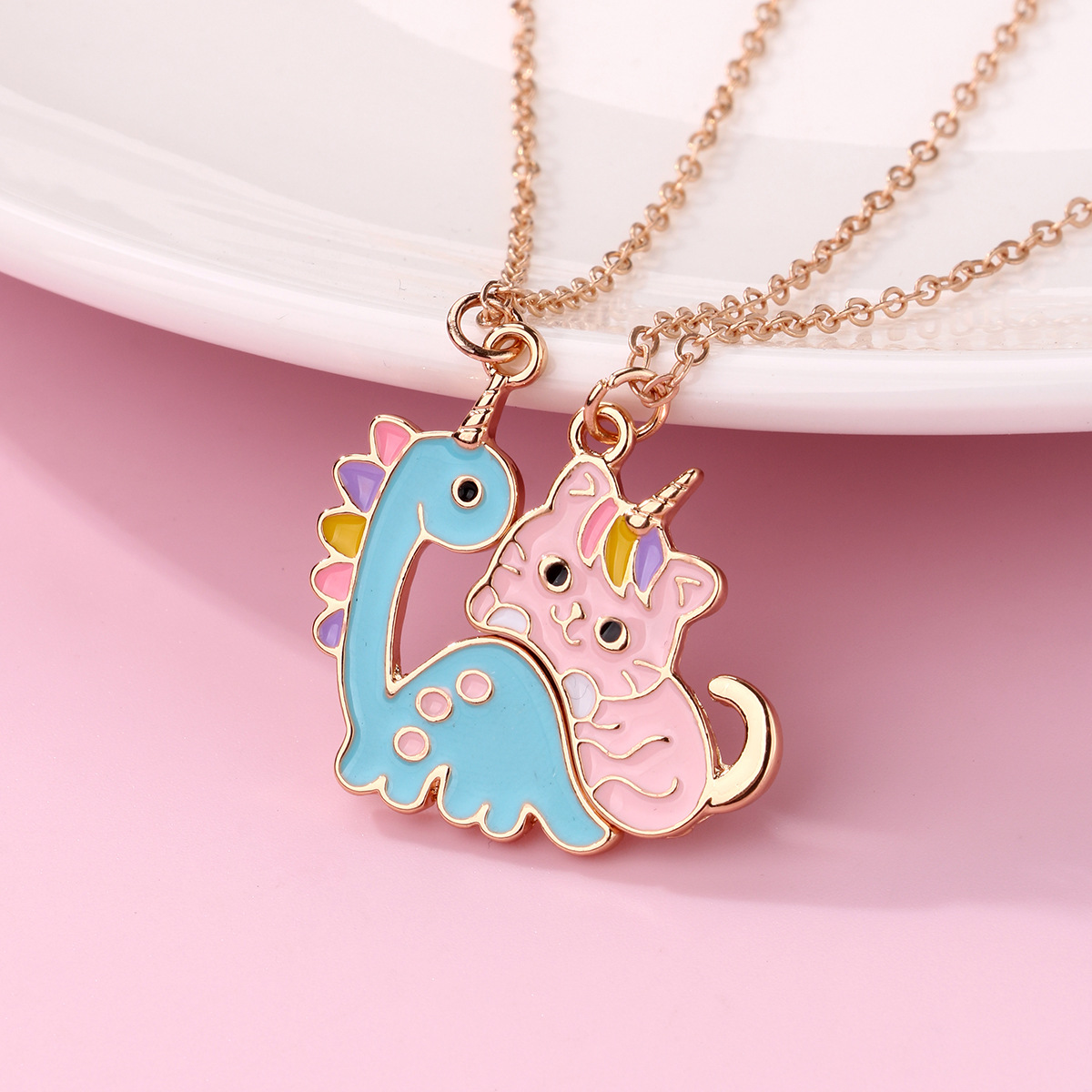 Cartoon Style Cute Animal Mermaid Alloy Plating Girl's Pendant Necklace display picture 5