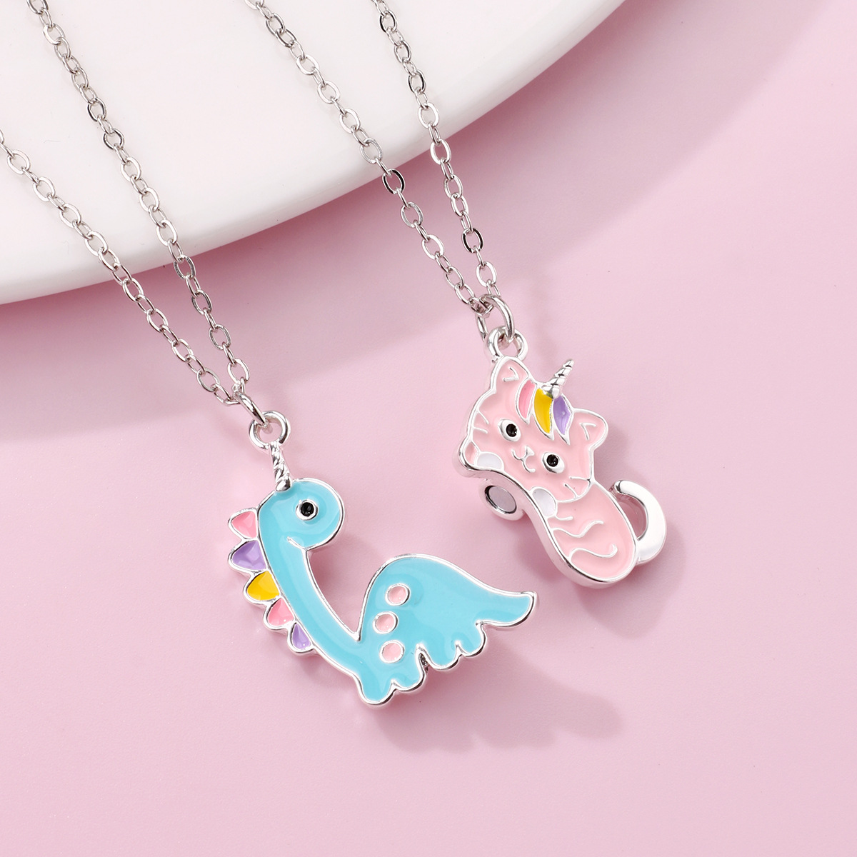 Cartoon Style Cute Animal Mermaid Alloy Plating Girl's Pendant Necklace display picture 6