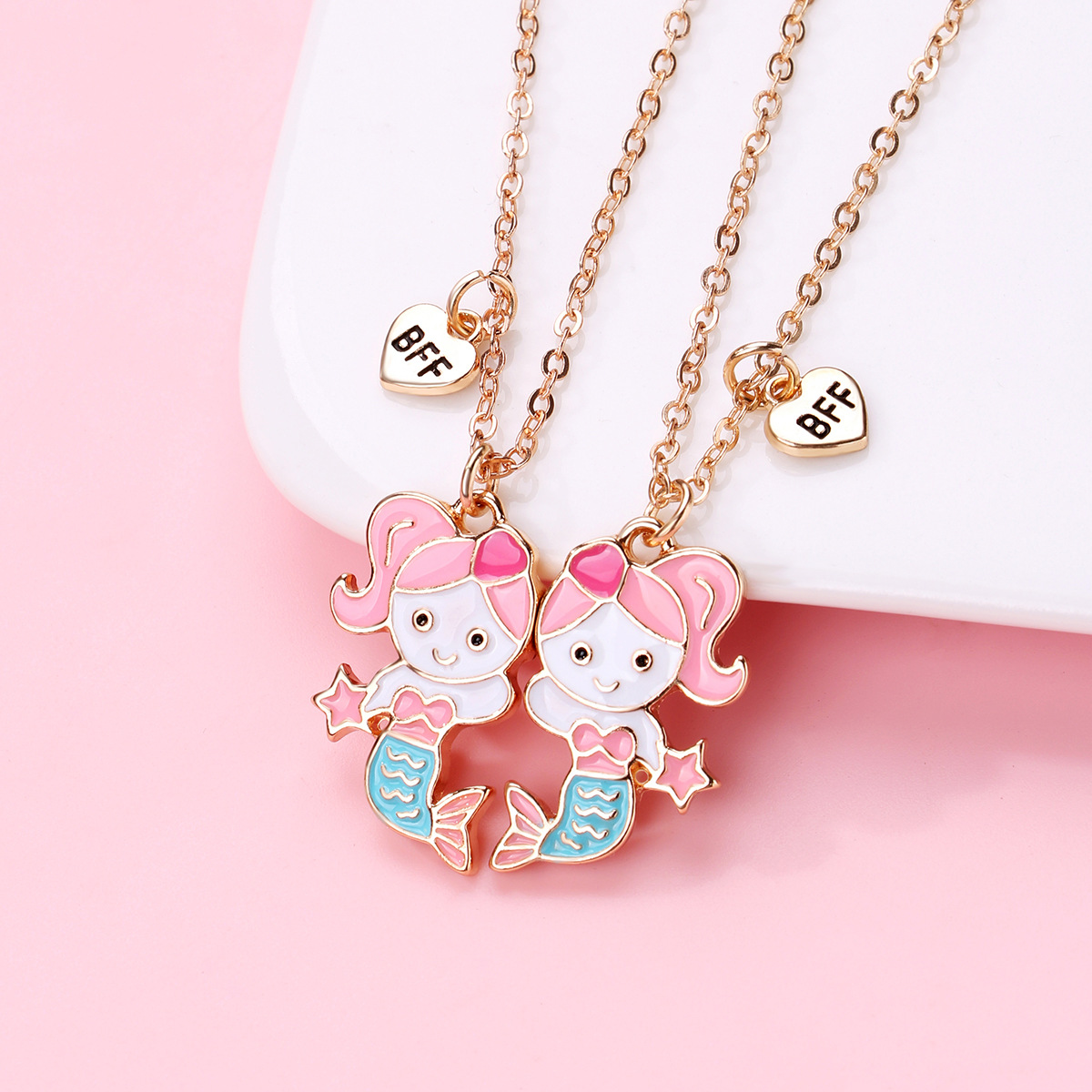 Cartoon Style Cute Animal Mermaid Alloy Plating Girl's Pendant Necklace display picture 14