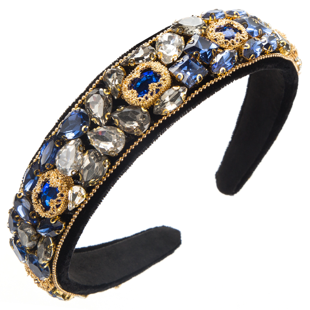 Women's Elegant Luxurious Geometric Alloy Cloth Inlay Glass Hair Band display picture 10