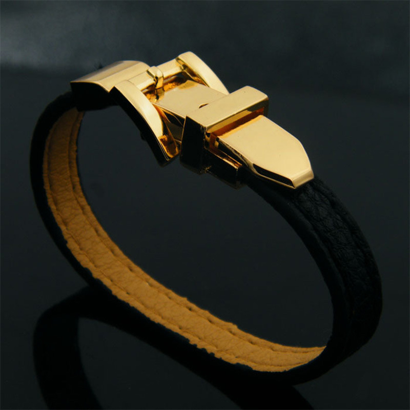 Retro Commute Solid Color Pu Leather Alloy Plating Women's Wristband display picture 5