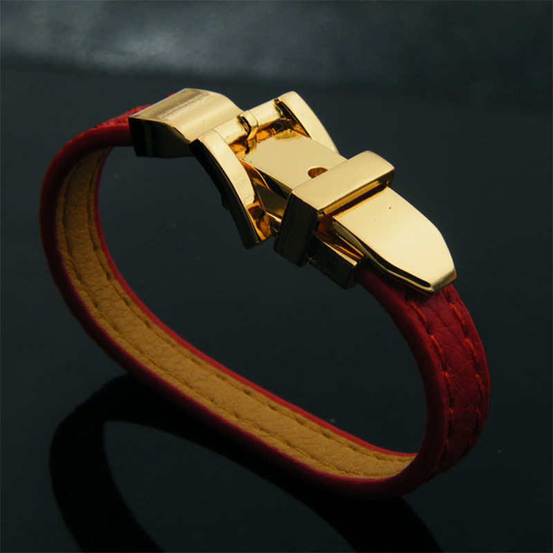 Retro Commute Solid Color Pu Leather Alloy Plating Women's Wristband display picture 3