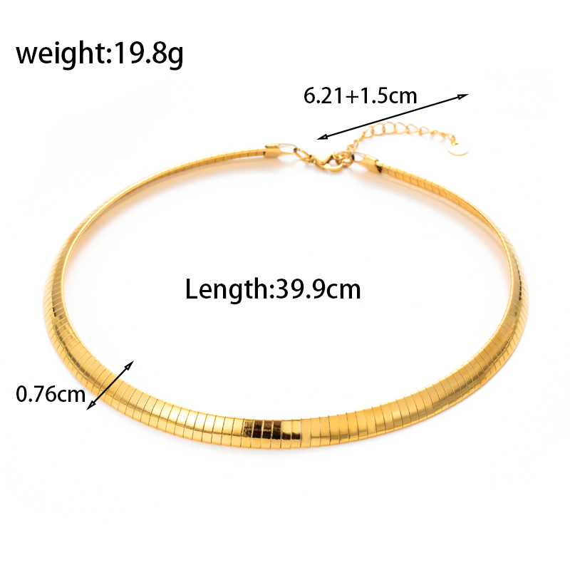 Simple Style Streetwear Solid Color Stainless Steel Plating 18k Gold Plated Bracelets Necklace display picture 6