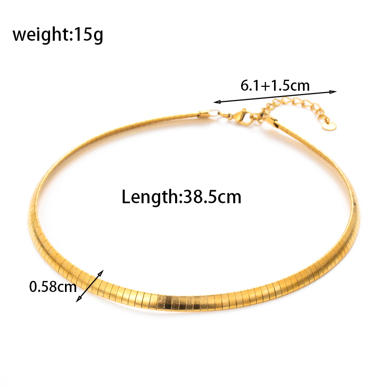 Simple Style Streetwear Solid Color Stainless Steel Plating 18k Gold Plated Bracelets Necklace display picture 4