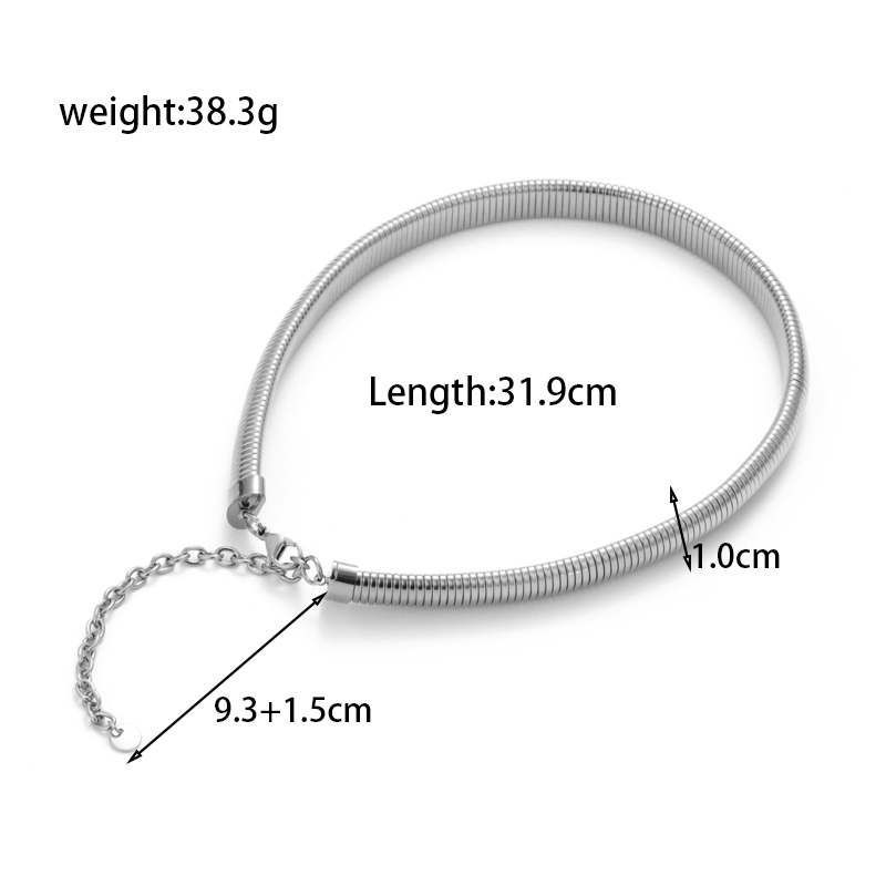 Simple Style Round Solid Color Stainless Steel Plating 18k Gold Plated Bracelets Necklace display picture 2