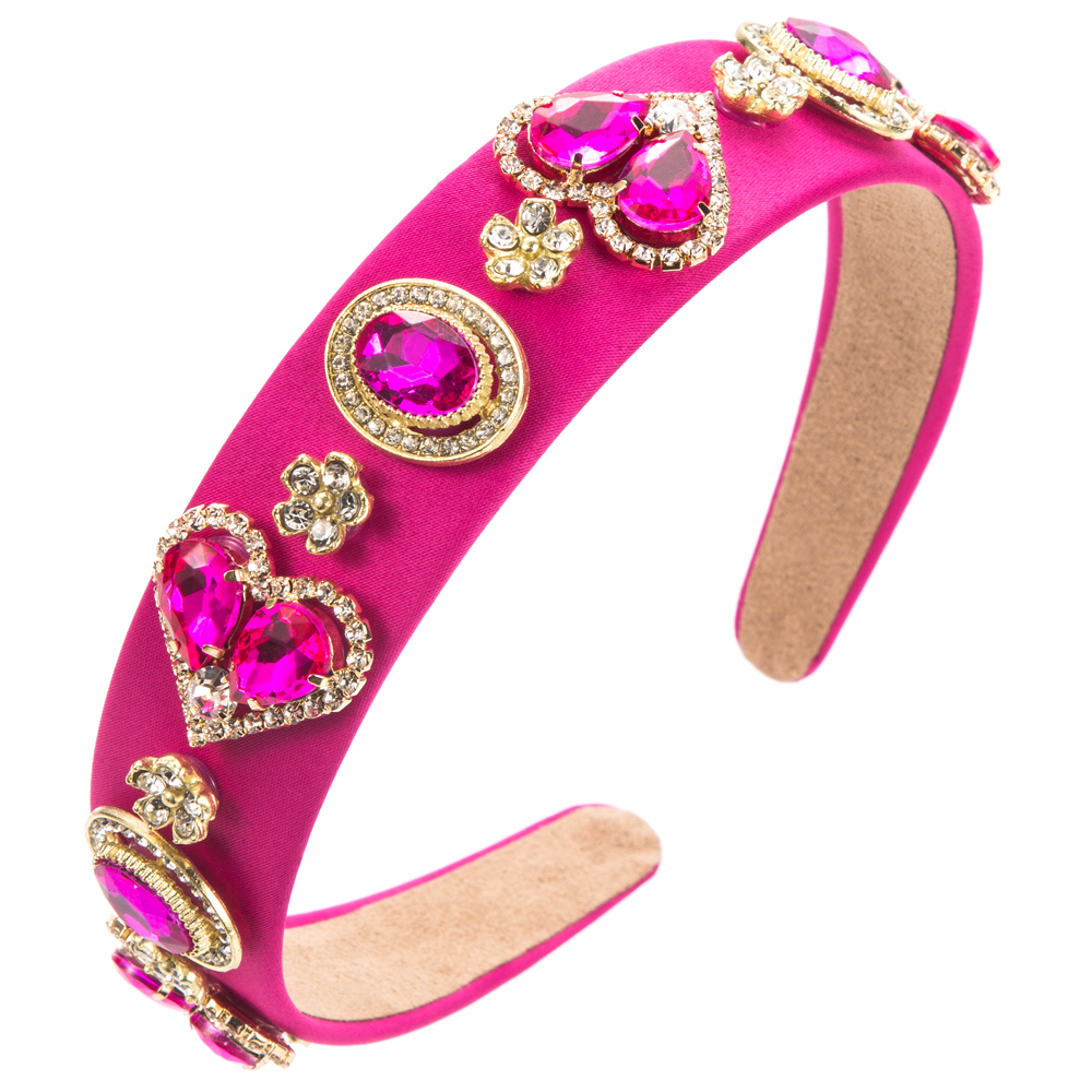 Women's Sweet Heart Shape Alloy Cloth Inlay Rhinestones Hair Band display picture 10
