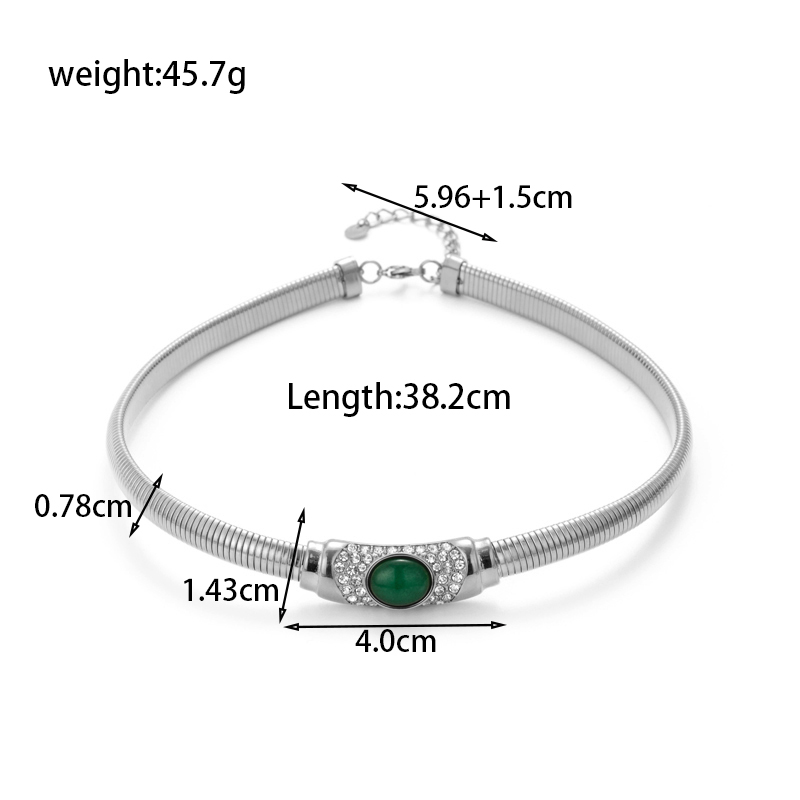 French Style Simple Style Round Stainless Steel Plating Inlay Zircon 18k Gold Plated Necklace display picture 2