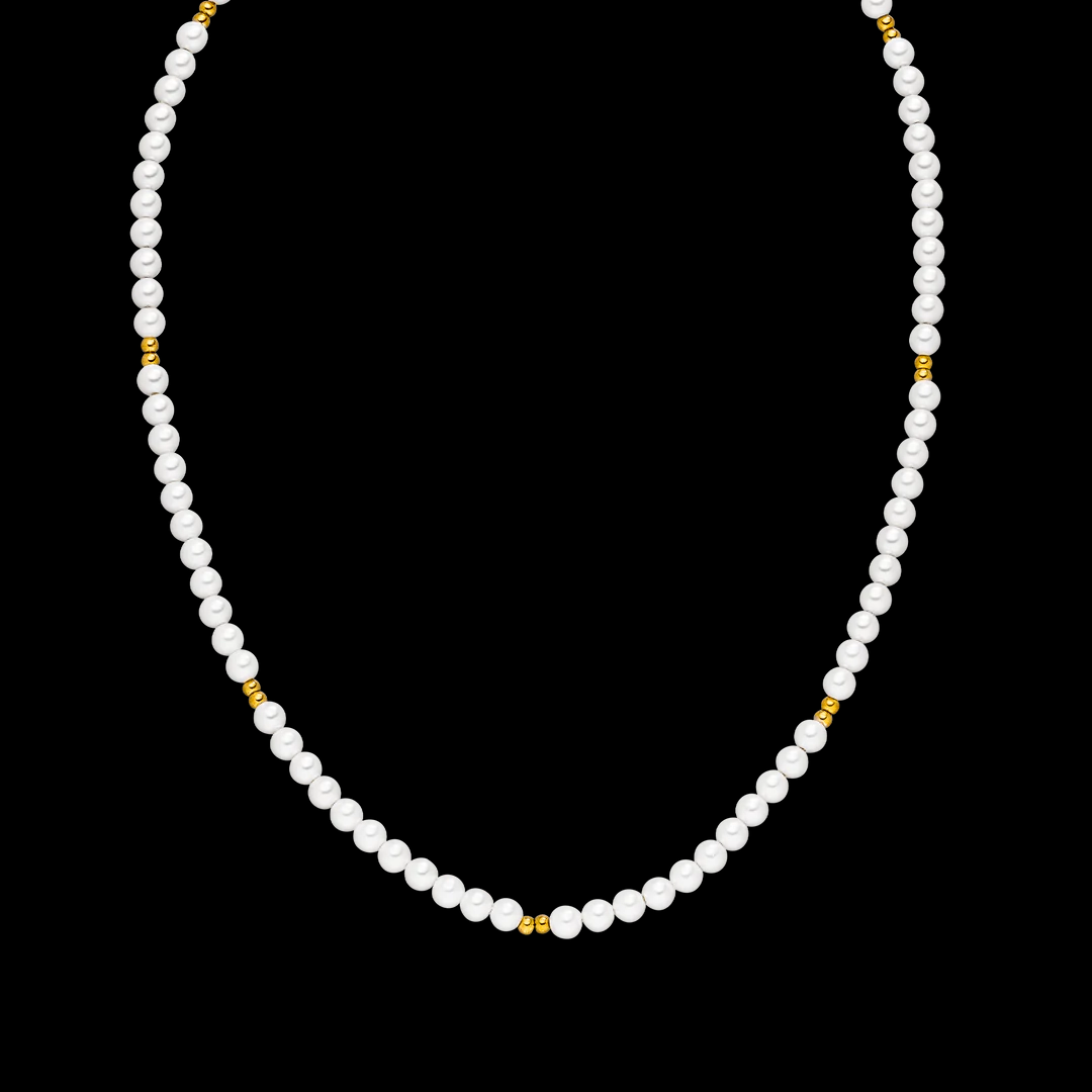 Élégant Style Classique Rond Acier Inoxydable Shell Perles Perlé Placage Plaqué Or 18k Femmes Bracelets Collier display picture 8