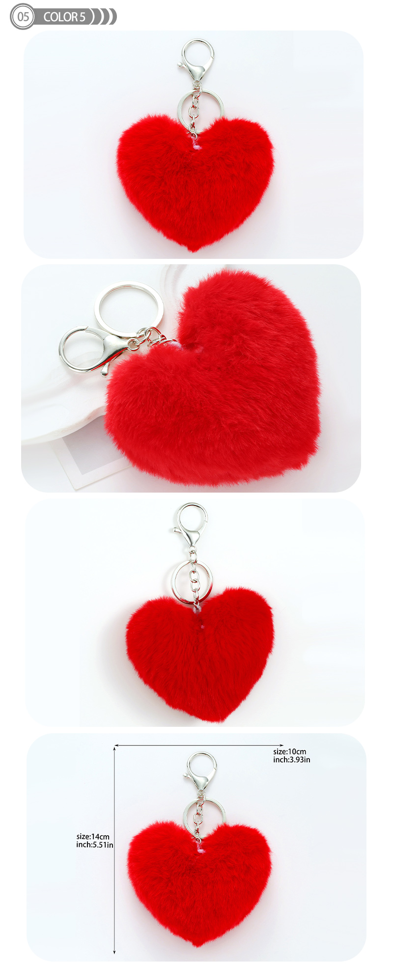 Romantisch Herzform Plüsch Valentinstag Taschenanhänger Schlüsselbund display picture 7