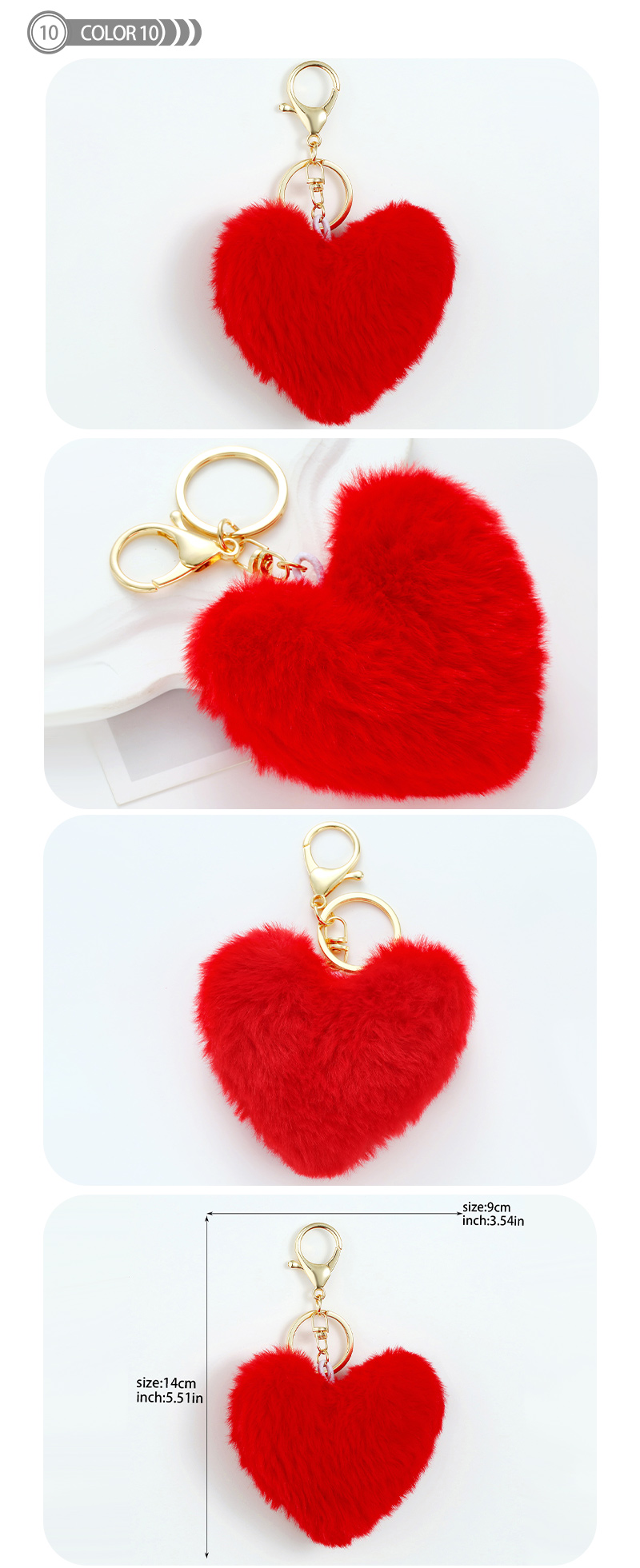 Romantisch Herzform Plüsch Valentinstag Taschenanhänger Schlüsselbund display picture 13
