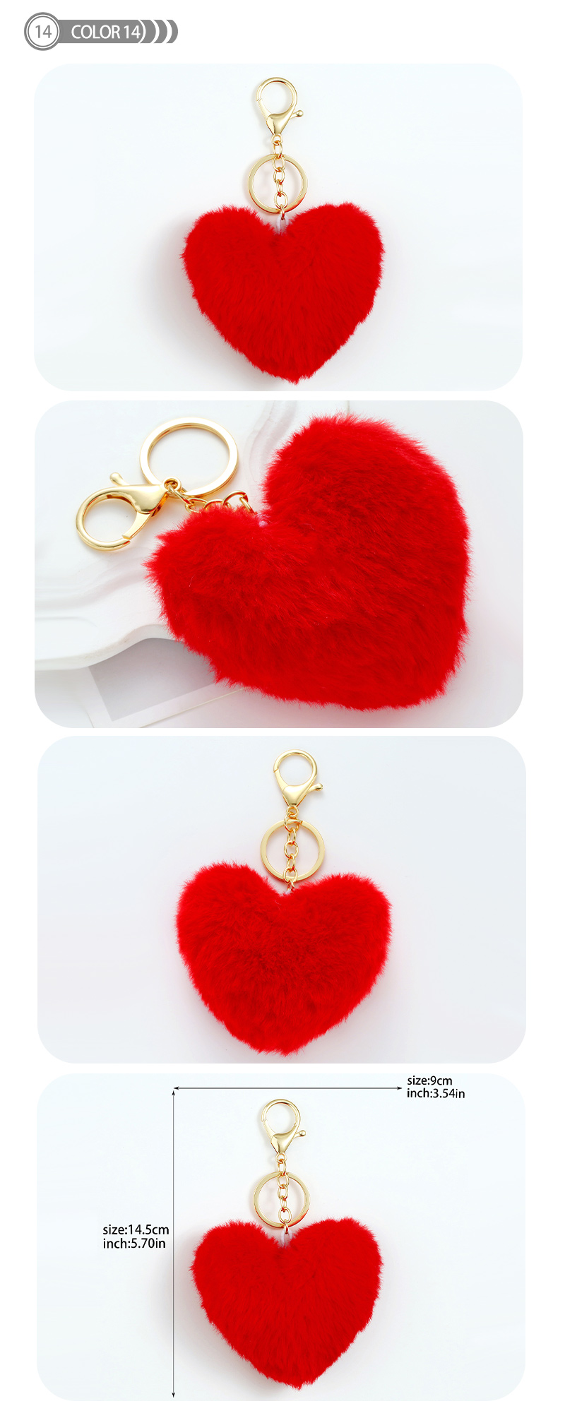 Romantisch Herzform Plüsch Valentinstag Taschenanhänger Schlüsselbund display picture 18