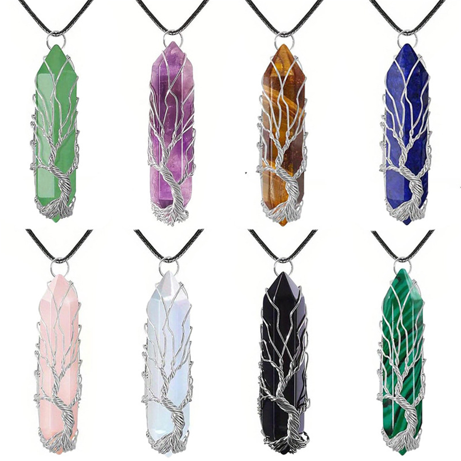 Retro Ethnic Style Geometric Stainless Steel Crystal Pendant Necklace display picture 2