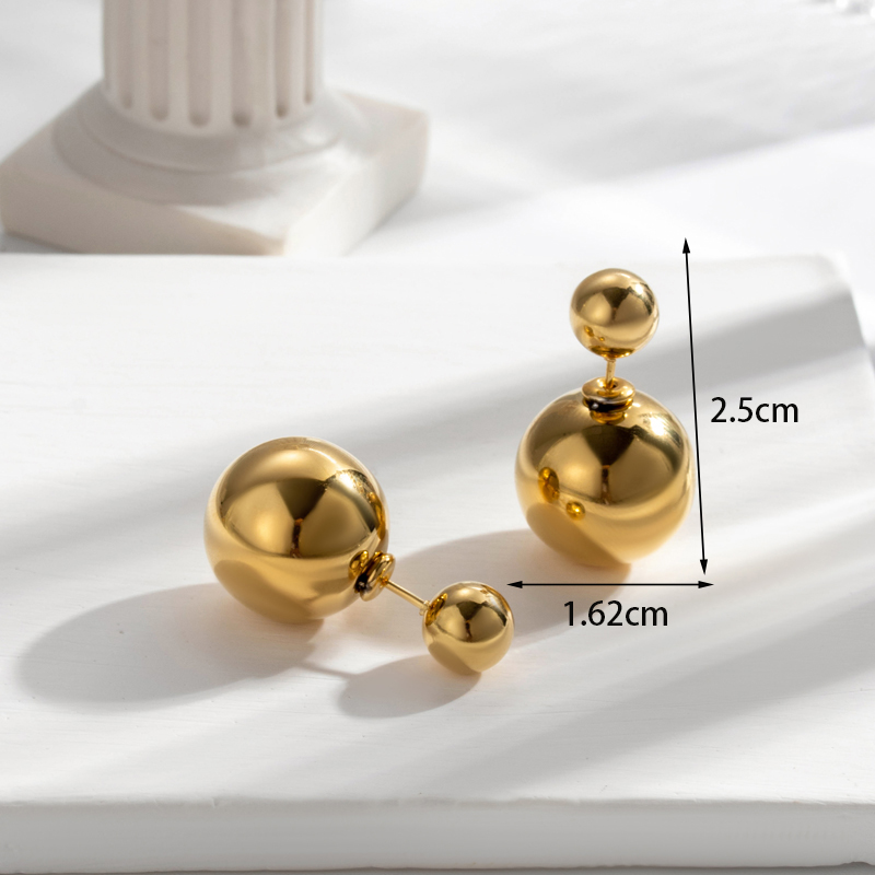 Ig-stil Einfacher Stil Runden Rostfreier Stahl Überzug 18 Karat Vergoldet Ohrringe Halskette display picture 9
