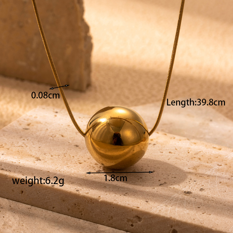 Ig Style Simple Style Round Stainless Steel Plating 18k Gold Plated Earrings Necklace display picture 13