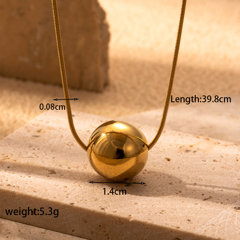 Ig-stil Einfacher Stil Runden Rostfreier Stahl Überzug 18 Karat Vergoldet Ohrringe Halskette display picture 12