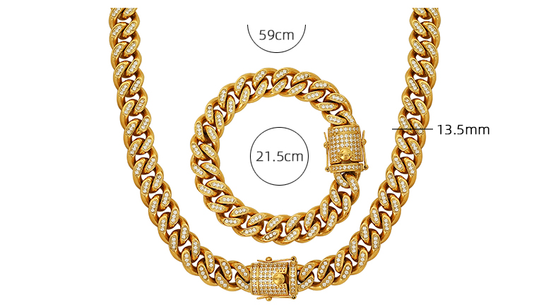 Elegant Formal Simple Style Round Titanium Steel Plating Inlay Zircon 18k Gold Plated Bracelets Necklace display picture 1
