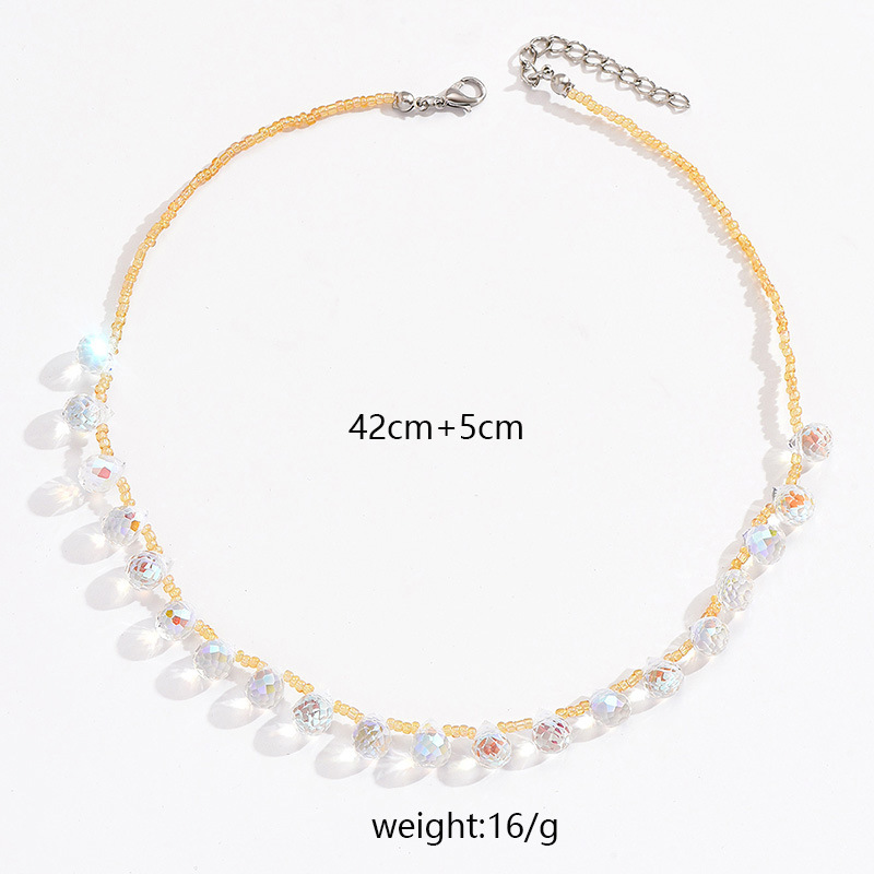Sweet Simple Style Geometric Artificial Crystal Beaded Women's Necklace display picture 2